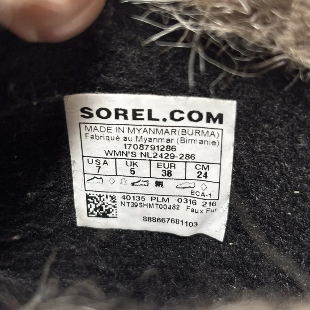 SOREL Joan of Artic Snow‎ Winter Boots Waterproof Insulated Lace Up Women Sz 7 - Picture 14 of 14
